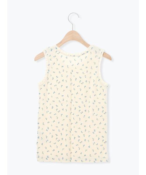 Samansa Mos2(サマンサ モスモス)の「花柄パターンメッシュレース付ノースリーブ(Tシャツ/カットソー・レディース・オフホワイト/チャコールグレー/キナリ・F)」の14枚目の写真