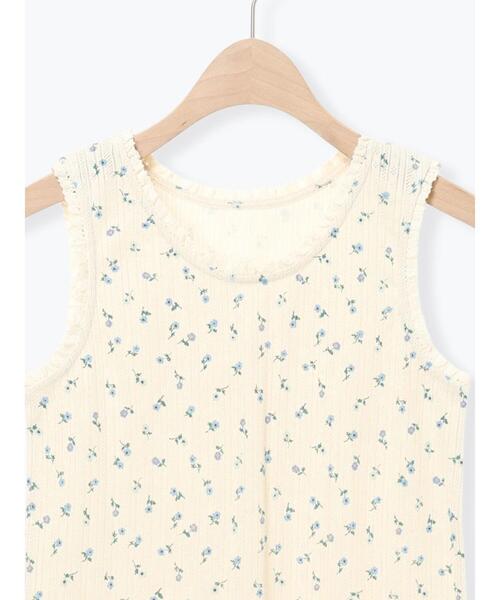 Samansa Mos2(サマンサ モスモス)の「花柄パターンメッシュレース付ノースリーブ(Tシャツ/カットソー・レディース・オフホワイト/チャコールグレー/キナリ・F)」の15枚目の写真