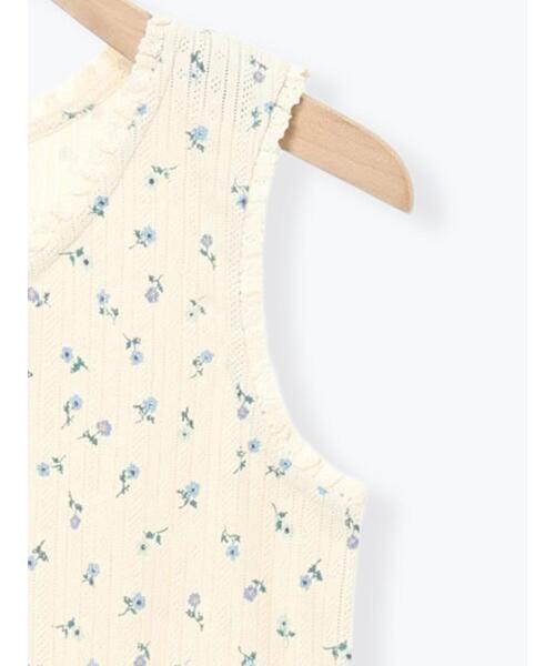 Samansa Mos2(サマンサ モスモス)の「花柄パターンメッシュレース付ノースリーブ(Tシャツ/カットソー・レディース・オフホワイト/チャコールグレー/キナリ・F)」の16枚目の写真