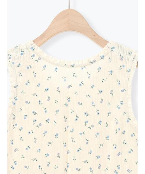 Samansa Mos2(サマンサ モスモス)の「花柄パターンメッシュレース付ノースリーブ(Tシャツ/カットソー・レディース・オフホワイト/チャコールグレー/キナリ・F)」の18枚目の写真