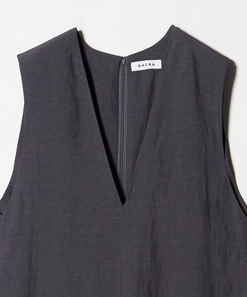 SACRA(サクラ)の「<SACRA>ノースリーブ オールインワン パンツ(つなぎ/オールインワン・レディース・ダークグレー/ブラック・38)」の12枚目の写真