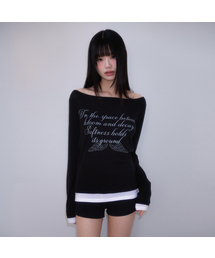 Lettering Angel Long Sleeve [Black]