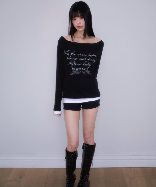 ROSEFRANTZ（ロゼフランツ）の「Lettering Angel Long Sleeve [Black]（Tシャツ/カットソー・レディース・ブラック・OS）」の14枚目の写真