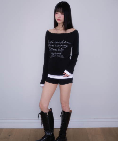 ROSEFRANTZ（ロゼフランツ）の「Lettering Angel Long Sleeve [Black]（Tシャツ/カットソー・レディース・ブラック・OS）」の13枚目の写真