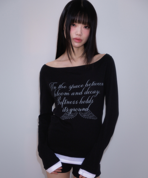 ROSEFRANTZ（ロゼフランツ）の「Lettering Angel Long Sleeve [Black]（Tシャツ/カットソー・レディース・ブラック・OS）」の12枚目の写真