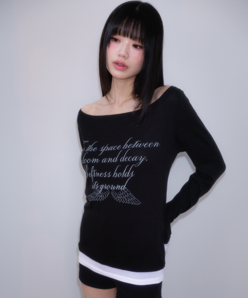 ROSEFRANTZ（ロゼフランツ）の「Lettering Angel Long Sleeve [Black]（Tシャツ/カットソー・レディース・ブラック・OS）」の10枚目の写真