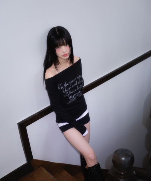 ROSEFRANTZ（ロゼフランツ）の「Lettering Angel Long Sleeve [Black]（Tシャツ/カットソー・レディース・ブラック・OS）」の5枚目の写真