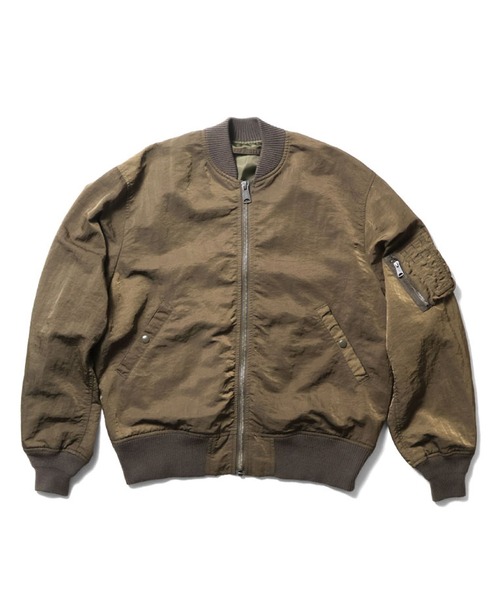 HOUSTON（ヒューストン）の「HOUSTON ガーメントダイ MA-1（MA-1・メンズ・グレー系その他/オリーブドラブ/ブラック・MEDIUM/X-LARGE/XX-LARGE）」の3枚目の写真