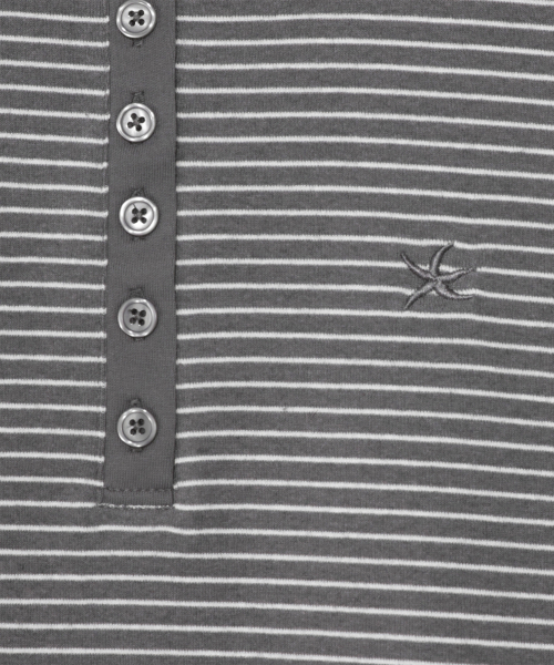THECOLDESTMOMENT(ザコールデストモーメント)の「(w) TCM stripe round henley neck T (grey)(Tシャツ/カットソー・レディース・その他・SMALL/MEDIUM)」の5枚目の写真