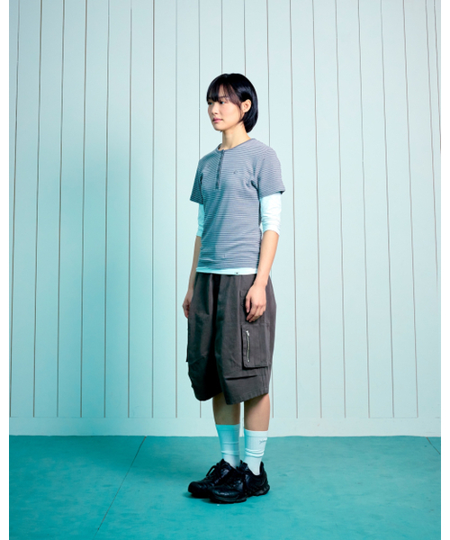 THECOLDESTMOMENT(ザコールデストモーメント)の「(w) TCM stripe round henley neck T (grey)(Tシャツ/カットソー・レディース・その他・SMALL/MEDIUM)」の7枚目の写真