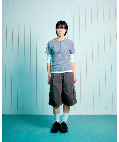 THECOLDESTMOMENT(ザコールデストモーメント)の「(w) TCM stripe round henley neck T (grey)(Tシャツ/カットソー・レディース・その他・SMALL/MEDIUM)」の9枚目の写真