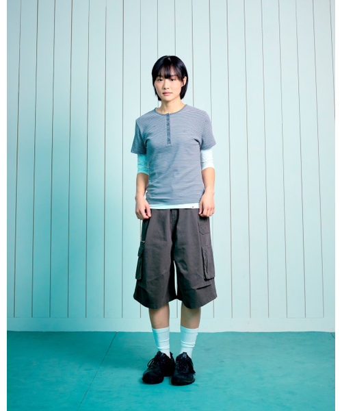 THECOLDESTMOMENT(ザコールデストモーメント)の「(w) TCM stripe round henley neck T (grey)(Tシャツ/カットソー・レディース・その他・SMALL/MEDIUM)」の10枚目の写真