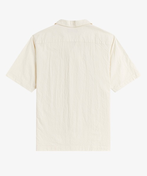FRED PERRY（フレッドペリー）の「先行予約受付中／Seersucker Revere Collar Shirt／シアサッカーオープンカラーシャツ（シャツ/ブラウス・メンズ・グレー/ネイビー/ベージュ/ライトブルー・L/M/S）」の17枚目の写真