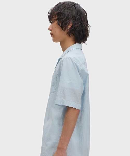 FRED PERRY（フレッドペリー）の「先行予約受付中／Seersucker Revere Collar Shirt／シアサッカーオープンカラーシャツ（シャツ/ブラウス・メンズ・グレー/ネイビー/ベージュ/ライトブルー・L/M/S）」の13枚目の写真