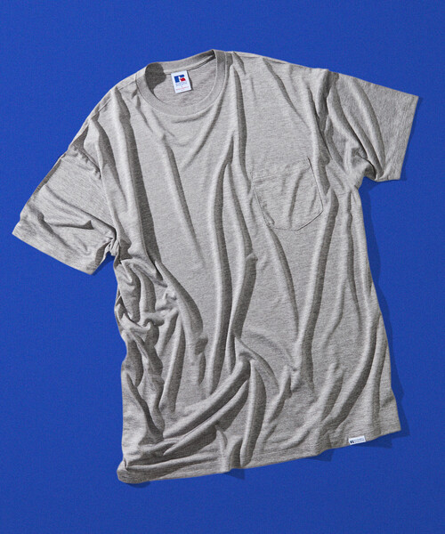 FREAK'S STORE（フリークスストア）の「限定展開 RUSSELL ATHLETIC×FREAK'S STORE ラッセル アスレチック 別注 Dry-Power ポケットTシャツ 吸湿速乾 消臭 ストレッチ（Tシャツ/カットソー・メンズ・アッシュグレー/チャコールグレー/ホワイト・SMALL/LARGE/MEDIUM）」の3枚目の写真