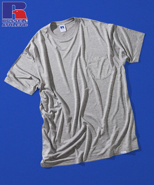 FREAK'S STORE（フリークスストア）の「限定展開 RUSSELL ATHLETIC×FREAK'S STORE ラッセル アスレチック 別注 Dry-Power ポケットTシャツ 吸湿速乾 消臭 ストレッチ（Tシャツ/カットソー・メンズ・アッシュグレー/チャコールグレー/ホワイト・SMALL/LARGE/MEDIUM）」の5枚目の写真