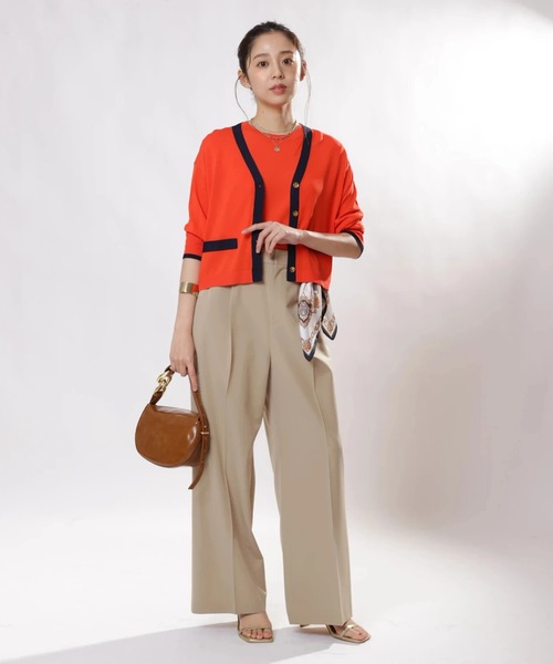 JUSGLITTY（ジャスグリッティー）の「スカーフ付セミワイドパンツ（その他パンツ・レディース・イエロー系その他/ネイビー・0/1/2）」の4枚目の写真