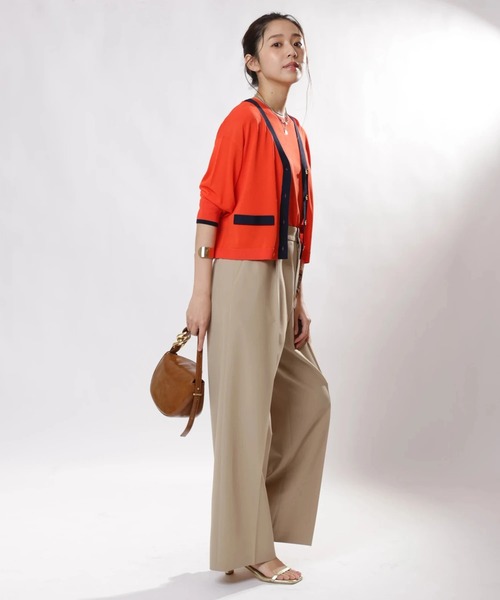 JUSGLITTY（ジャスグリッティー）の「スカーフ付セミワイドパンツ（その他パンツ・レディース・イエロー系その他/ネイビー・0/1/2）」の6枚目の写真