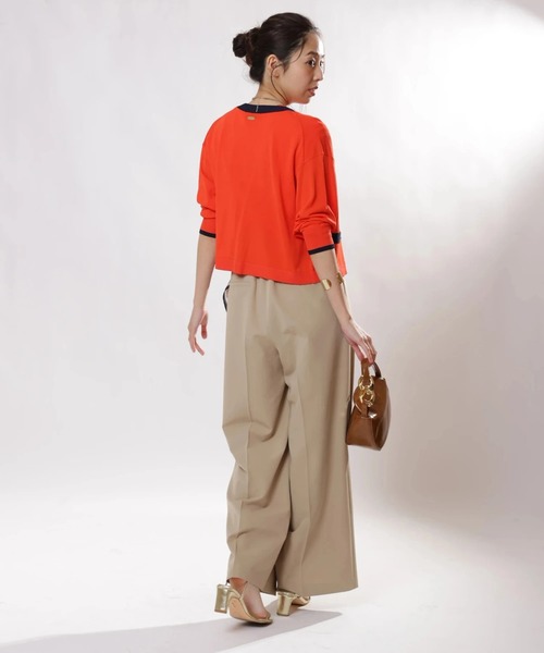 JUSGLITTY（ジャスグリッティー）の「スカーフ付セミワイドパンツ（その他パンツ・レディース・イエロー系その他/ネイビー・0/1/2）」の7枚目の写真