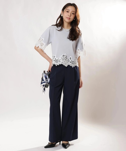 JUSGLITTY（ジャスグリッティー）の「スカーフ付セミワイドパンツ（その他パンツ・レディース・イエロー系その他/ネイビー・0/1/2）」の10枚目の写真