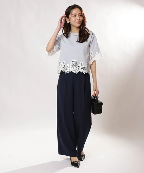 JUSGLITTY（ジャスグリッティー）の「スカーフ付セミワイドパンツ（その他パンツ・レディース・イエロー系その他/ネイビー・0/1/2）」の11枚目の写真