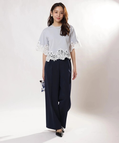 JUSGLITTY（ジャスグリッティー）の「スカーフ付セミワイドパンツ（その他パンツ・レディース・イエロー系その他/ネイビー・0/1/2）」の12枚目の写真