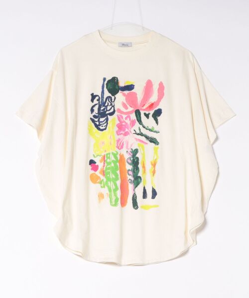 unica（ユニカ）の「フラワーアートサークルTシャツ  laides（Tシャツ/カットソー・レディース・ピンク/ブラック/オフホワイト・F）」の2枚目の写真