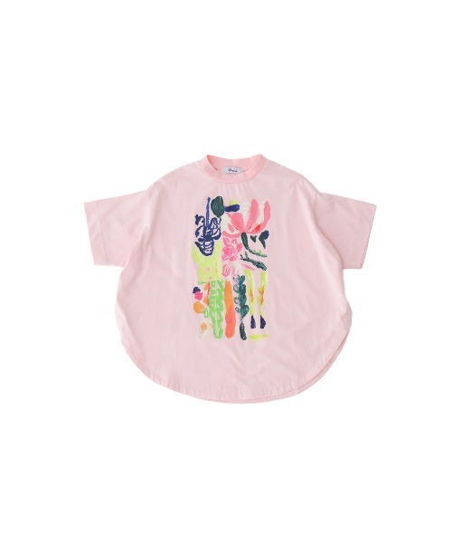 unica（ユニカ）の「フラワーアートサークルTシャツ  laides（Tシャツ/カットソー・レディース・ピンク/ブラック/オフホワイト・F）」の5枚目の写真
