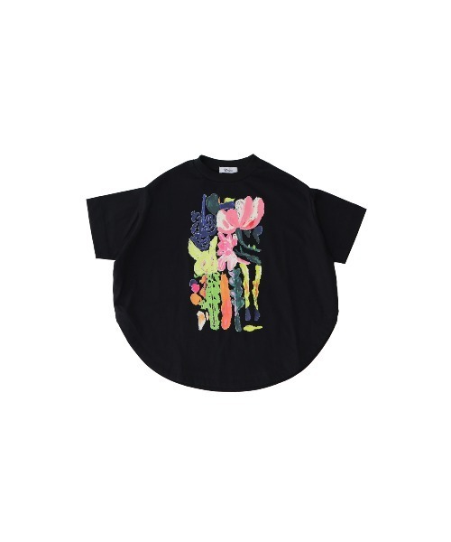 unica（ユニカ）の「フラワーアートサークルTシャツ  laides（Tシャツ/カットソー・レディース・ピンク/ブラック/オフホワイト・F）」の6枚目の写真