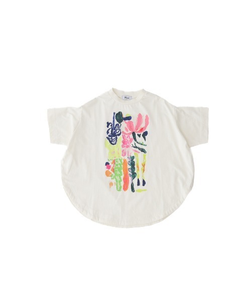 unica（ユニカ）の「フラワーアートサークルTシャツ  laides（Tシャツ/カットソー・レディース・ピンク/ブラック/オフホワイト・F）」の7枚目の写真