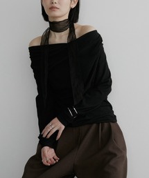 Aunt Marie's（アントマリーズ）の「リブドレープトップス（Tシャツ/カットソー）」