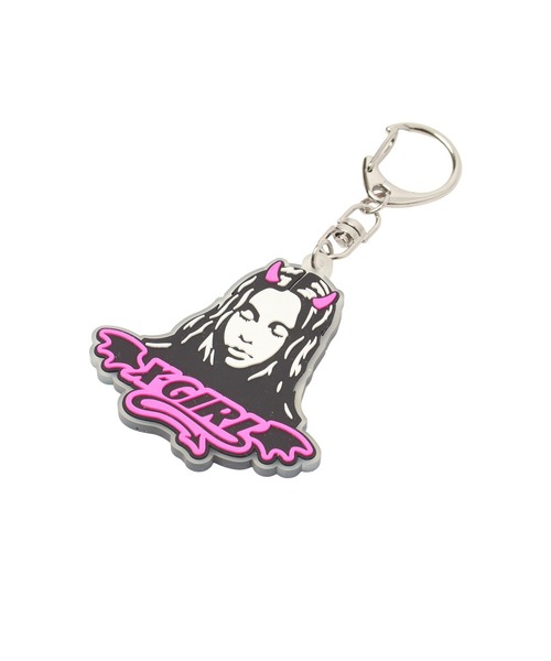 X-girl（エックスガール）の「DEVIL FACE RUBBER KEY CHARM（キーホルダー・レディース・ライトブルー/ピンク・ONE SIZE）」の6枚目の写真