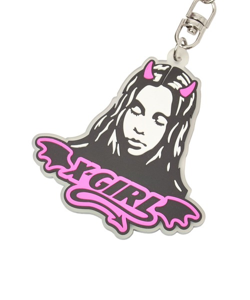 X-girl（エックスガール）の「DEVIL FACE RUBBER KEY CHARM（キーホルダー・レディース・ライトブルー/ピンク・ONE SIZE）」の7枚目の写真