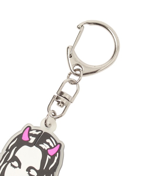 X-girl（エックスガール）の「DEVIL FACE RUBBER KEY CHARM（キーホルダー・レディース・ライトブルー/ピンク・ONE SIZE）」の8枚目の写真