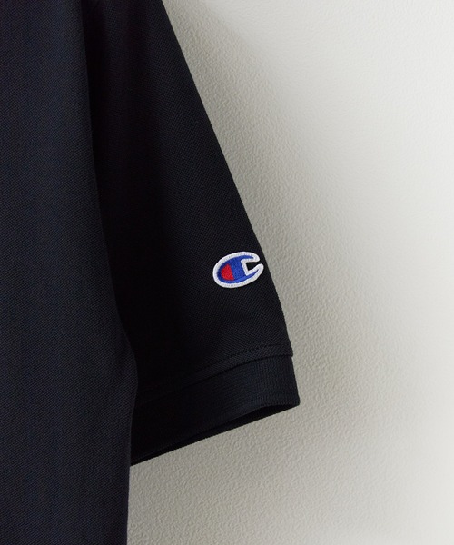 Champion(チャンピオン)の「Champion/チャンピオン ロゴワッペン ベーシック フィッシャーテール 半袖ポロシャツ 2026年 夏 夏服(ポロシャツ・メンズ・ホワイト/ブラック/ネイビー/グレー・M/L/XL)」の8枚目の写真