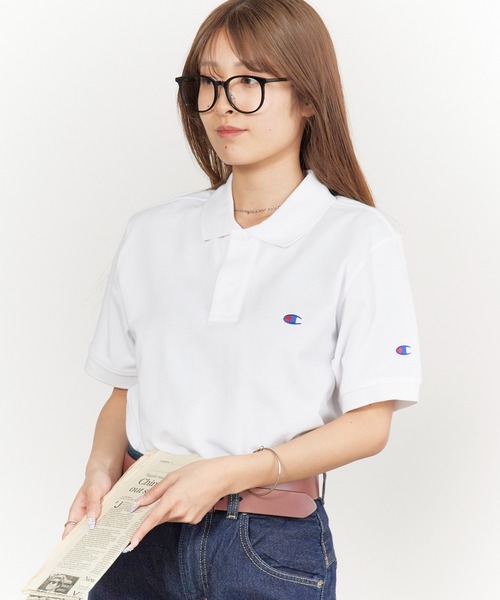 Champion(チャンピオン)の「Champion/チャンピオン ロゴワッペン ベーシック フィッシャーテール 半袖ポロシャツ 2026年 夏 夏服(ポロシャツ・メンズ・ホワイト/ブラック/ネイビー/グレー・M/L/XL)」の13枚目の写真