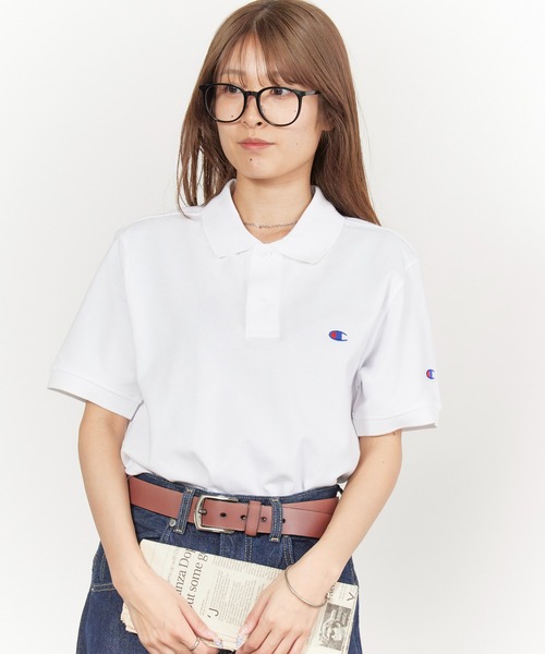 Champion(チャンピオン)の「Champion/チャンピオン ロゴワッペン ベーシック フィッシャーテール 半袖ポロシャツ 2026年 夏 夏服(ポロシャツ・メンズ・ホワイト/ブラック/ネイビー/グレー・M/L/XL)」の15枚目の写真