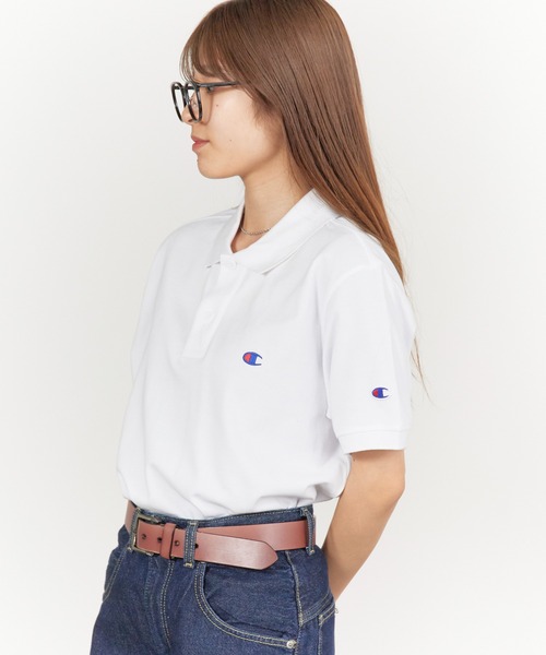 Champion(チャンピオン)の「Champion/チャンピオン ロゴワッペン ベーシック フィッシャーテール 半袖ポロシャツ 2026年 夏 夏服(ポロシャツ・メンズ・ホワイト/ブラック/ネイビー/グレー・M/L/XL)」の16枚目の写真