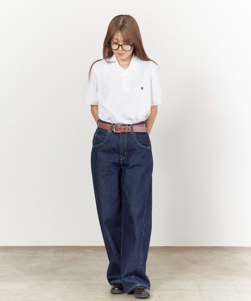 Champion(チャンピオン)の「Champion/チャンピオン ロゴワッペン ベーシック フィッシャーテール 半袖ポロシャツ 2026年 夏 夏服(ポロシャツ・メンズ・ホワイト/ブラック/ネイビー/グレー・M/L/XL)」の18枚目の写真