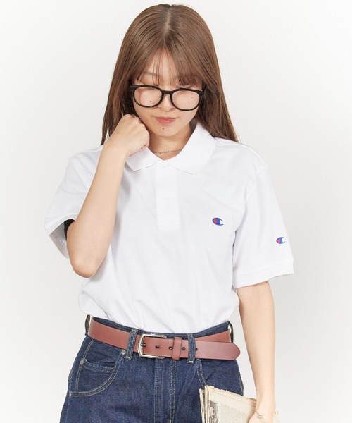Champion(チャンピオン)の「Champion/チャンピオン ロゴワッペン ベーシック フィッシャーテール 半袖ポロシャツ 2026年 夏 夏服(ポロシャツ・メンズ・ホワイト/ブラック/ネイビー/グレー・M/L/XL)」の12枚目の写真