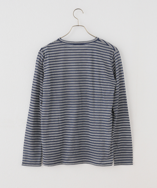 JOURNAL STANDARD relume(ジャーナルスタンダード レリューム)の「シアーボーダーロングスリーブTシャツ(Tシャツ/カットソー・レディース・ネイビー/ブラウン・FREE)」の3枚目の写真
