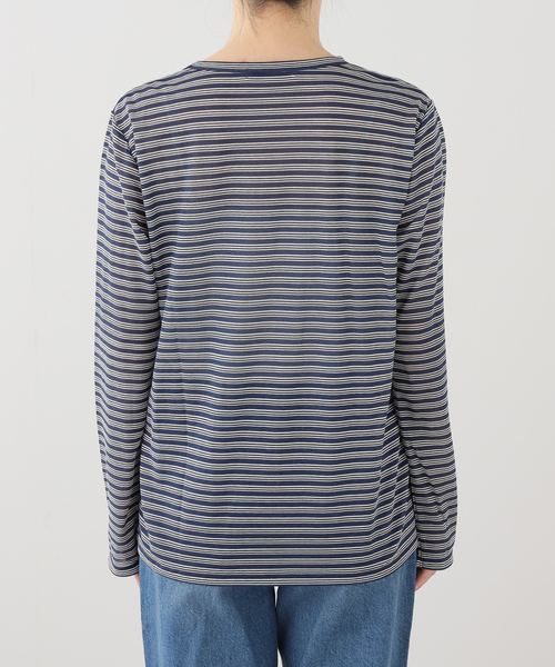 JOURNAL STANDARD relume(ジャーナルスタンダード レリューム)の「シアーボーダーロングスリーブTシャツ(Tシャツ/カットソー・レディース・ネイビー/ブラウン・FREE)」の10枚目の写真