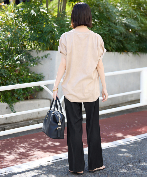 SLOBE IENA（スローブイエナ）の「《4サイズ展開/》ピンタックセミフレアパンツ（その他パンツ・レディース・ブラック・36/38/40/34）」の6枚目の写真