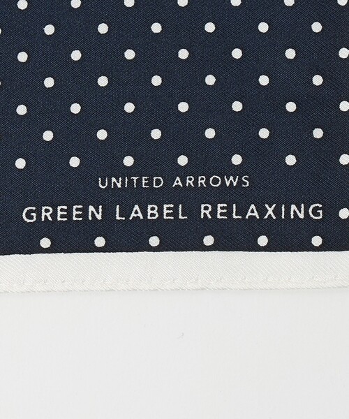 green label relaxing（グリーンレーベルリラクシング）の「GLR シルク ドット ポケットチーフ（ポケットチーフ・メンズ・ベージュ/ネイビー/ホワイト/シルバー・FREE）」の7枚目の写真