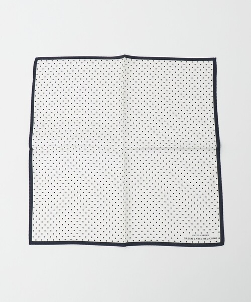 green label relaxing（グリーンレーベルリラクシング）の「GLR シルク ドット ポケットチーフ（ポケットチーフ・メンズ・ベージュ/ネイビー/ホワイト/シルバー・FREE）」の9枚目の写真