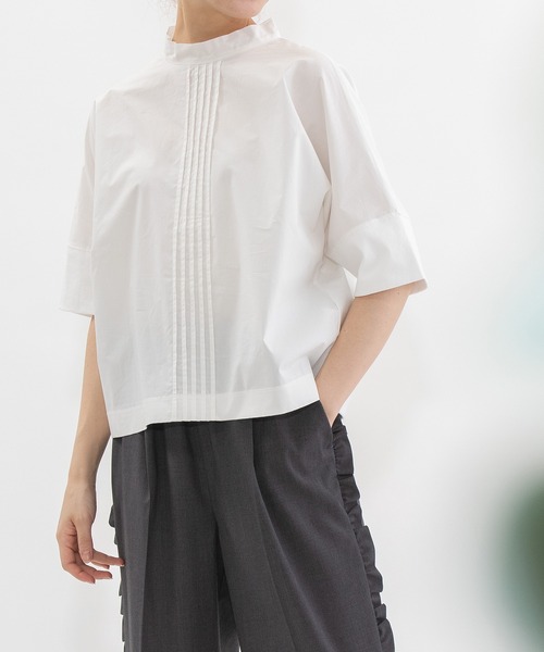 nop de nod(ノップドゥノッド)の「USコットン後ろボーカラー布帛Tシャツ(Tシャツ/カットソー・レディース・ブラック/ネイビー/オフホワイト/レッド・3)」の21枚目の写真