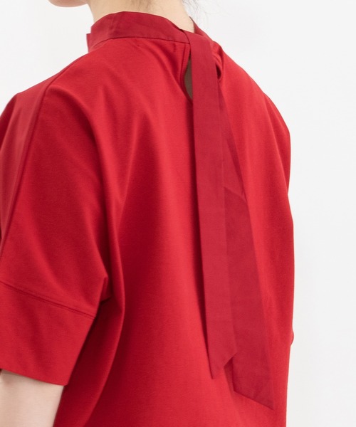 nop de nod(ノップドゥノッド)の「USコットン後ろボーカラー布帛Tシャツ(Tシャツ/カットソー・レディース・ブラック/ネイビー/オフホワイト/レッド・3)」の8枚目の写真