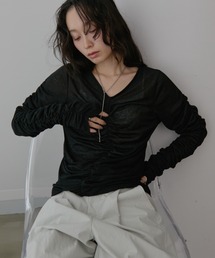 Aunt Marie's（アントマリーズ）の「シャーリングシアートップス（Tシャツ/カットソー）」