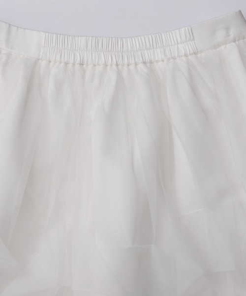 Fit more(フィットモア)の「ランダムタックチュールスカート(スカート・レディース・ホワイト/ブラック・LONG/SHORT)」の16枚目の写真
