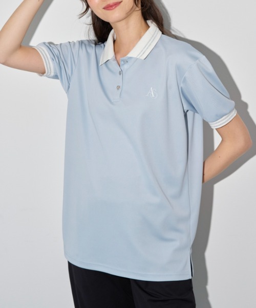 a.v.v(アーヴェヴェ)の「【UV対策 吸水速乾】<a.v.v sport>かのこ素材ポロシャツ(ポロシャツ・レディース・サックスブルー/ネイビー・X-LARGE/LARGE/MEDIUM)」の7枚目の写真